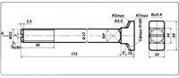 Закладной болт м22Х175 ГОСТ 16017-79, комплект, на складе